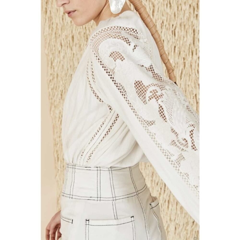 Ulla Johnson Mika Blouse Blanc White Women’s Size 4 - Picture 2 of 12